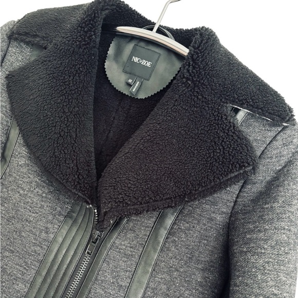 NWT NIC+ZOE Women's Black and Gray Teddy Jacket - Picture 2 of 11